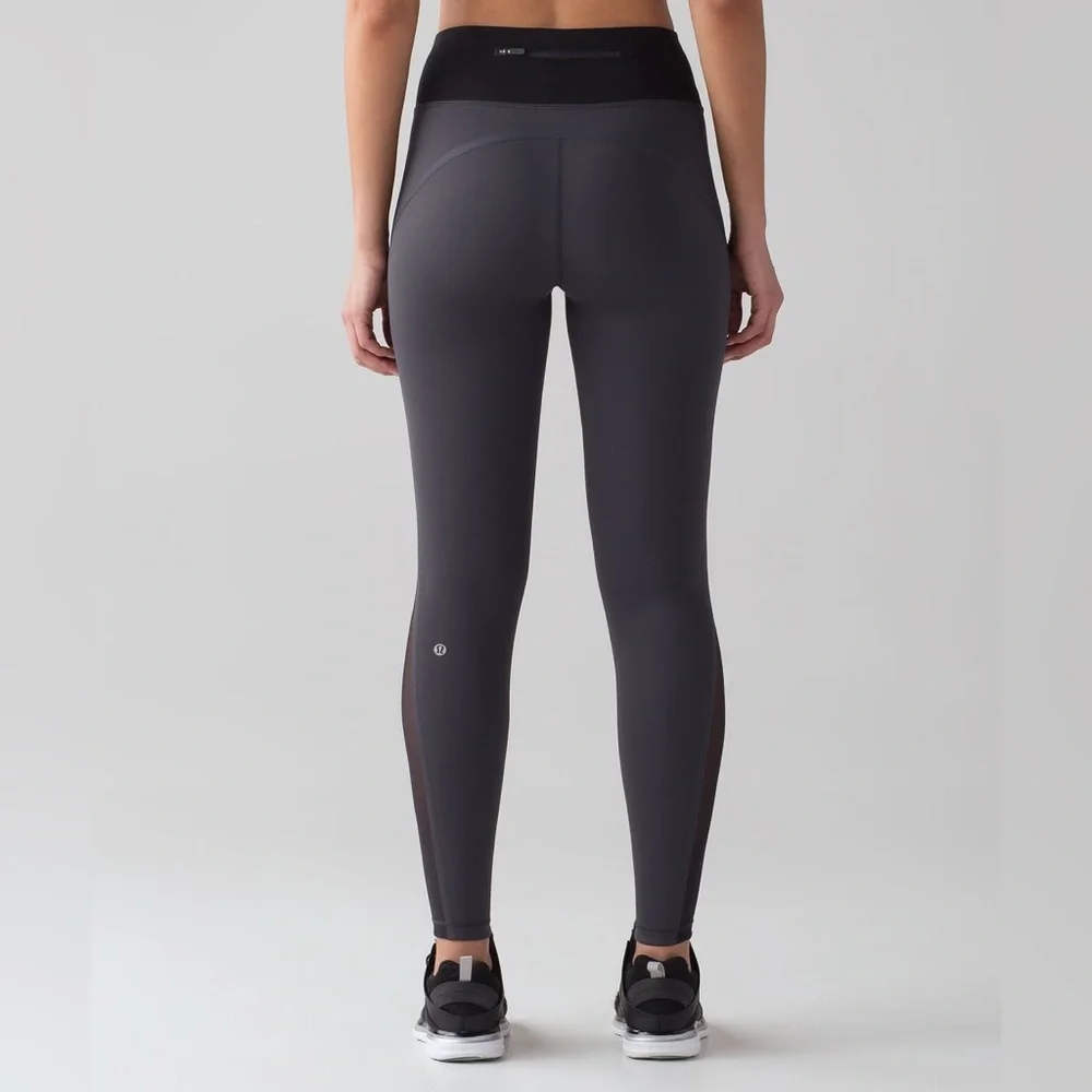 Lululemon Athletica Blue Tied/Black Gray Smooth Stride Tight Leggings size 6 - Picture 8 of 16